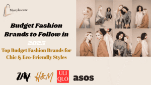 Eco-friendly budget fashion brands 2025 with diverse women in neutral outfits.