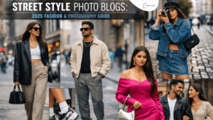 Street Style Photo Blog image of men and women wearing trendy 2025 street fashion outfits, captured through professional urban fashion photography.